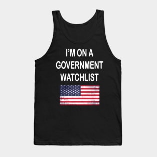 l'm on a government watchlist USA American 4th of July, This Is My Pride Flag USA American 4th of July Patriotic, Tank Top